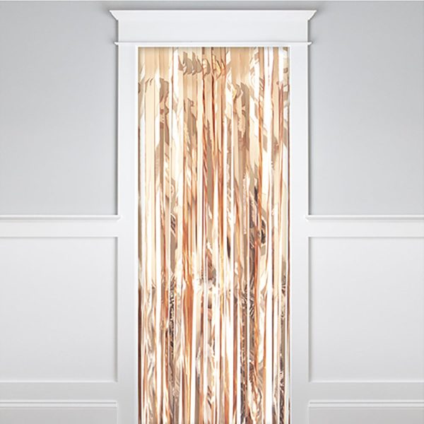 ROSE GOLD FRINGE DOOR CURTAIN 3ft X 8ft Hot on Sale