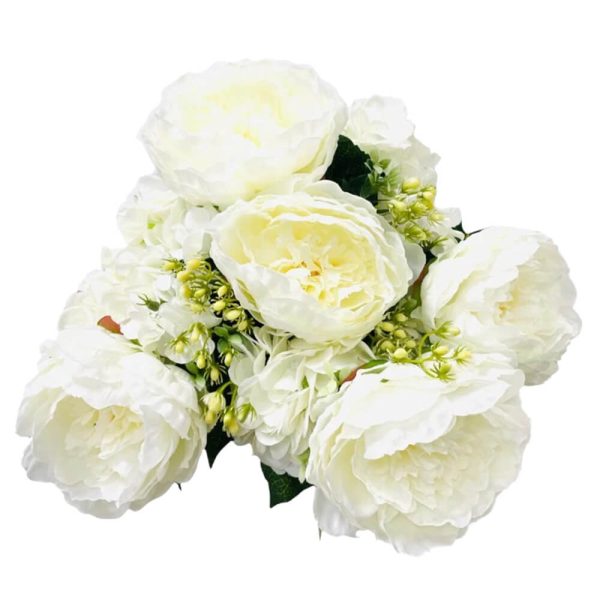 23 inch DELUXE PEONY HYDRANGEA BUSH - CREAM Cheap