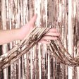 3ft X 6.5ft FOIL FRINGE CURTAIN - METALLIC WHITE GOLD Hot on Sale