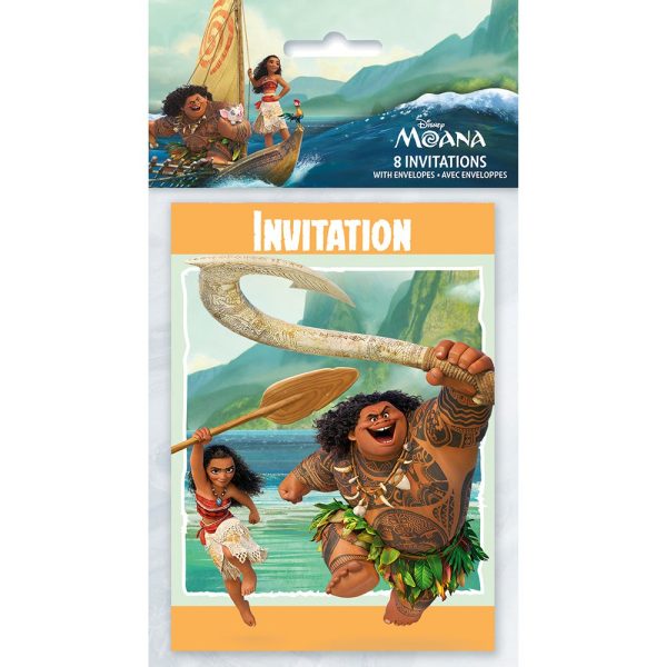 MOANA INVITATIONS (8 PK) on Sale