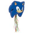 18 inch SONIC THE HEDGEHOG SHAPED DRUM PULL PINATA Sale