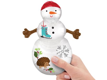 SATIN WOODLAND SNOWMAN MINI SHAPE (AIR-FILL ONLY) Discount