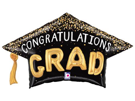 30 inch CONGRATULATIONS CONFETTI GRAD HAT Discount