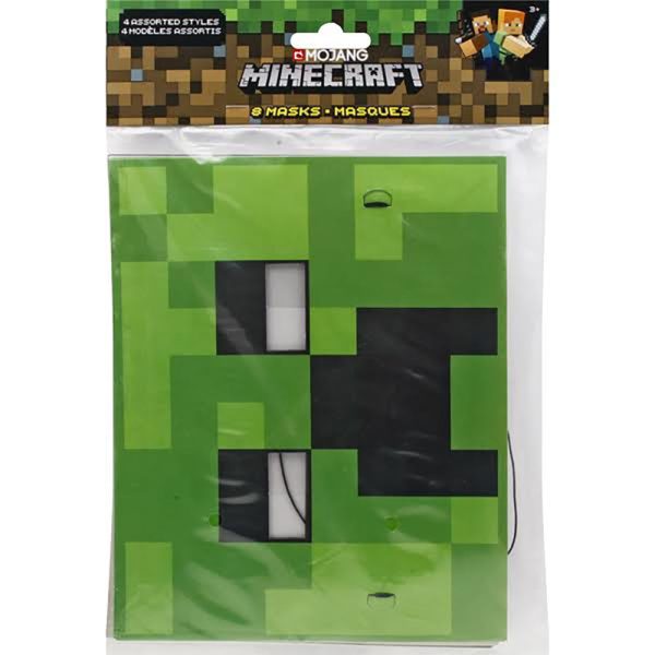 MINECRAFT PAPER MASKS (8 PK) Online Hot Sale