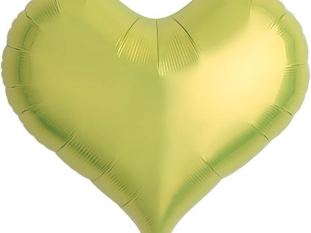 14 inch JELLY HEART - METALLIC LIME GREEN Supply