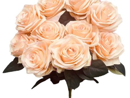 18 inch OPEN ROSE BUSH - PEACH Fashion