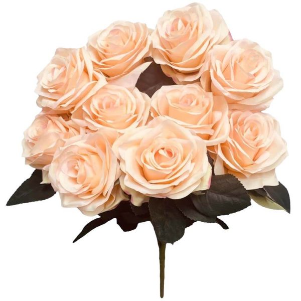 18 inch OPEN ROSE BUSH - PEACH Fashion