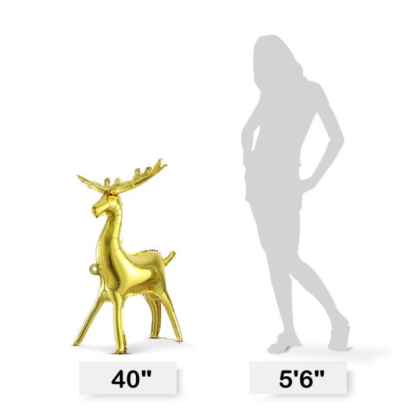 METALLIC GOLD 3D STANDING REINDEER For Cheap