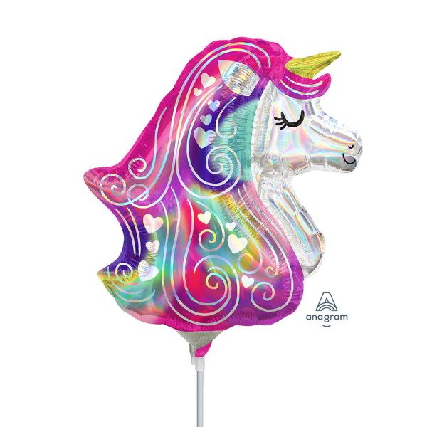 IRIDESCENT HEART UNICORN MINI SHAPE (AIR-FILL ONLY) Hot on Sale