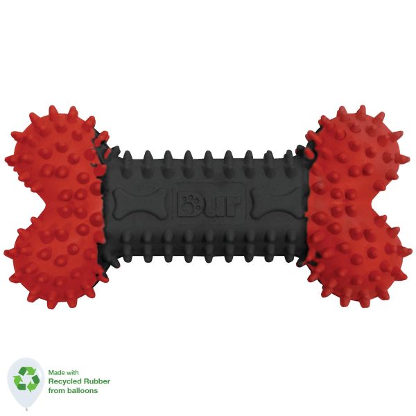 DUR DOG TOYS - SMALL BONE IN RED & BLACK - CREATED FROM RECYCLED BALLOONS Sale