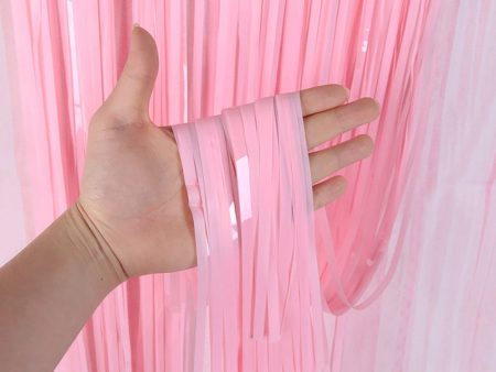 3ft X 6.5ft FOIL FRINGE CURTAIN - PINK Sale