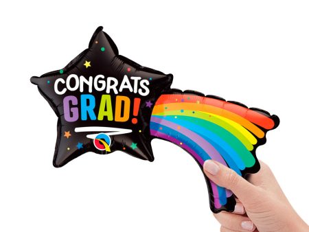 14 inch CONGRATS GRAD SHOOTING STAR MINI SHAPE (AIR-FILL ONLY) For Cheap