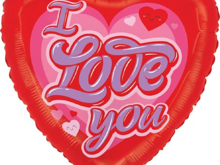 18 inch I LOVE YOU RETRO HEART on Sale