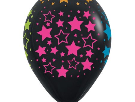 11 inch NEON BOLD STARS - DELUXE BLACK For Sale