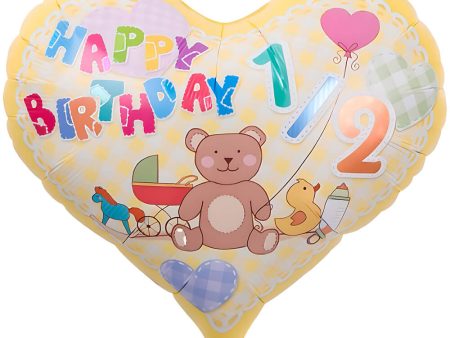 14 inch JELLY HEART - HALF BIRTHDAY TOY BOX YELLOW Supply