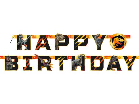 JURASSIC WORLD 3 HAPPY BIRTHDAY JOINTED BANNER For Cheap