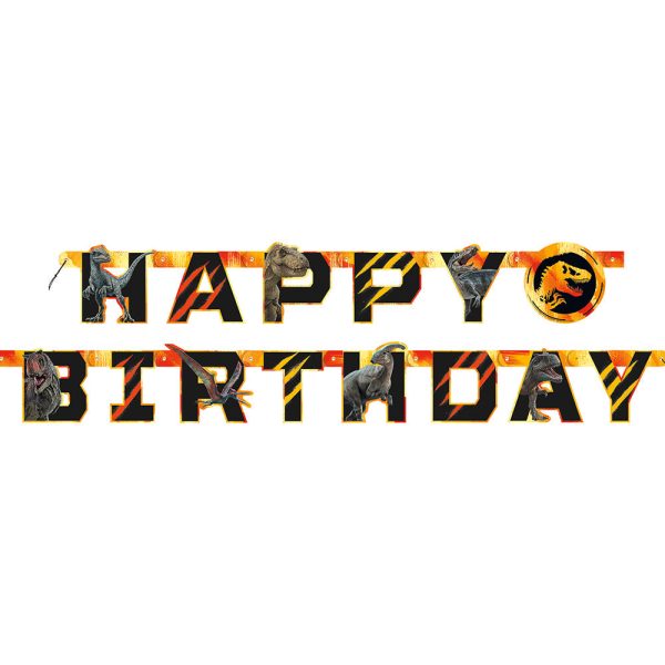 JURASSIC WORLD 3 HAPPY BIRTHDAY JOINTED BANNER For Cheap