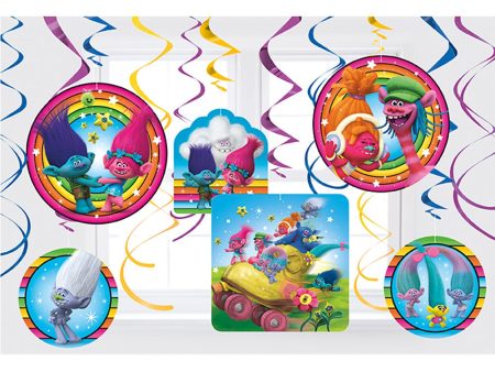 TROLLS HANGING SWIRL DECORATIONS (6 PK) Hot on Sale