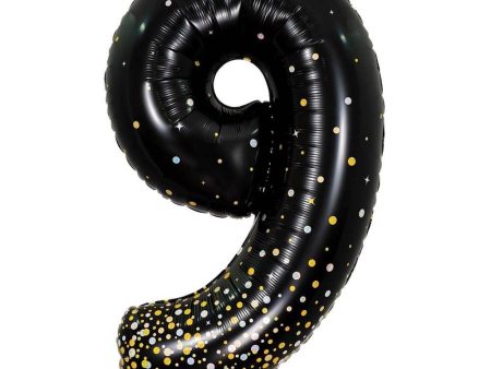 34 inch NUMBER 9 - OAKTREE - SPARKLING FIZZ HOLOGRAPHIC BLACK Discount