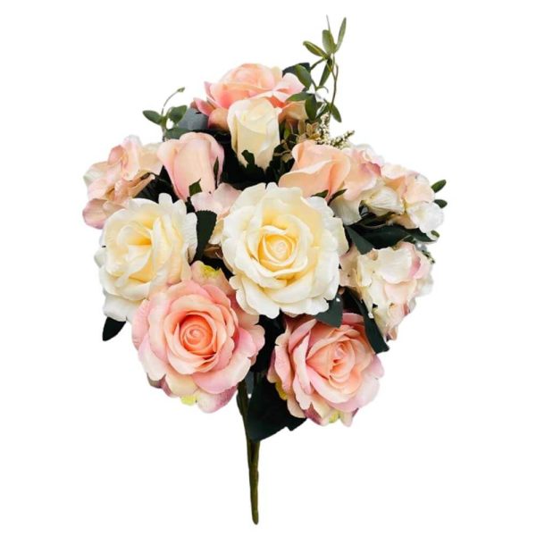 24 inch HYDRANGEA ROSE BUSH - BEIGE & LIGHT PINK Online now