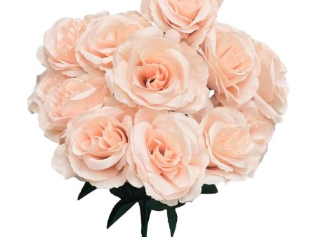 17 inch SATIN OPEN ROSE BUSH - NUDE For Sale