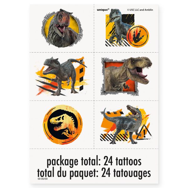 JURASSIC WORLD 3 TATTOOS (24 PK) Sale