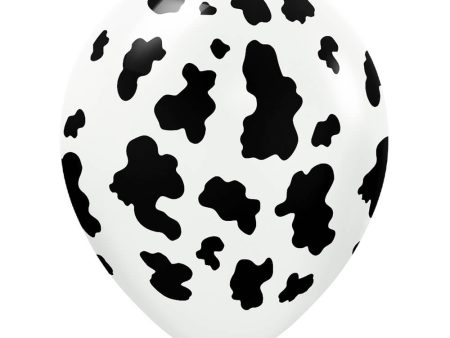 12 inch KALISAN SAFARI COW - WHITE W  BLACK INK Online Hot Sale