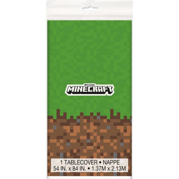 MINECRAFT PLASTIC TABLE COVER 54 inch X 84 inch For Sale