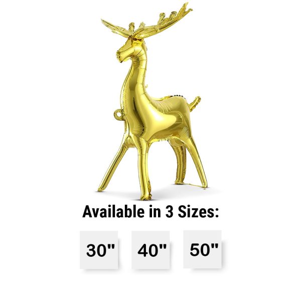 METALLIC GOLD 3D STANDING REINDEER For Cheap