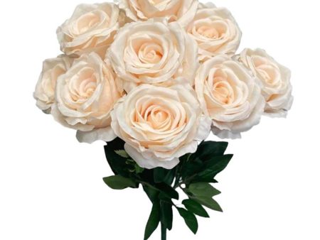 20 inch OPEN ROSE BUSH - BEIGE For Discount