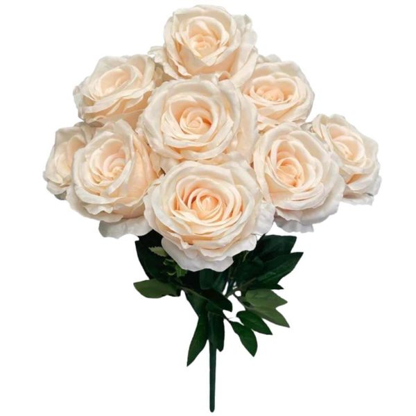 20 inch OPEN ROSE BUSH - BEIGE For Discount